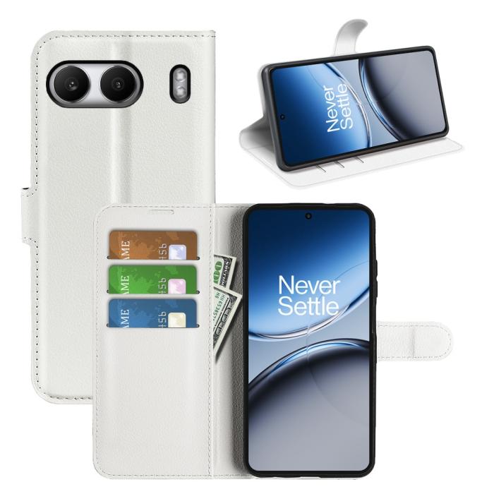 Bild 5, OnePlus Nord 4 Fodral Litchi Läder Vit