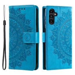 Samsung Galaxy S23 FE Fodral Mandala Läder Blå