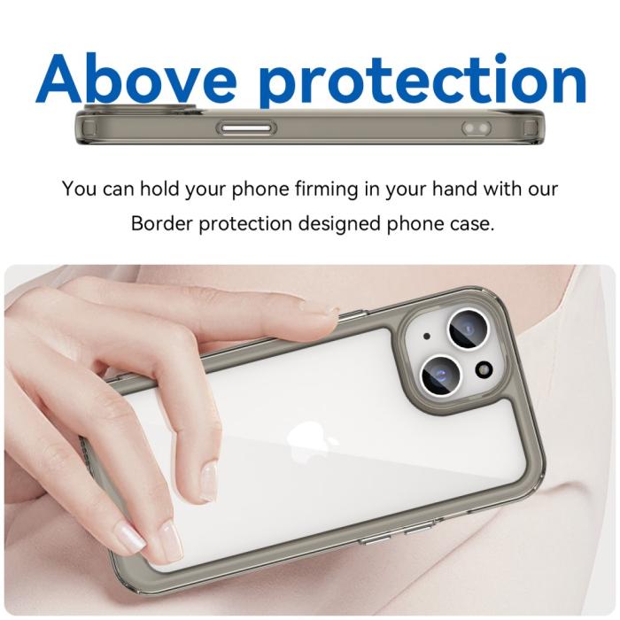 Bild 3, iPhone 15 Skal Akryl/TPU Transparent Grå
