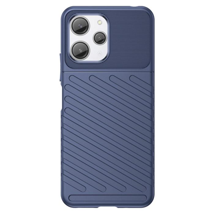 Bild 2, Xiaomi Redmi 12 5G/4G Skal Twill Textur Blå