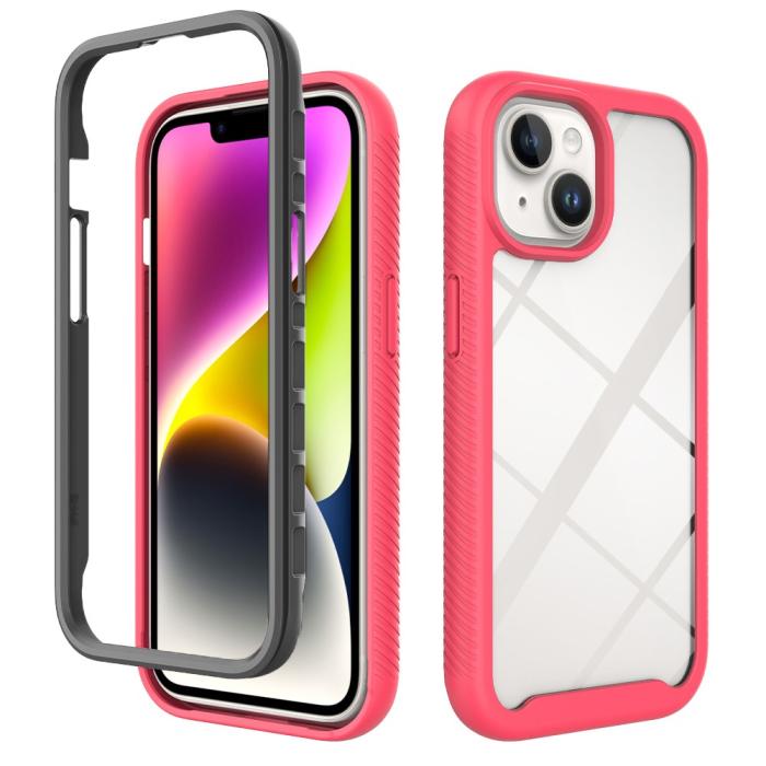 Bild 1, iPhone 15 Skal Shockproof Med Frontram Rosaröd