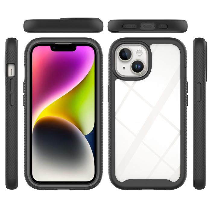 Bild 2, iPhone 15 Skal Shockproof Med Frontram Rosaröd
