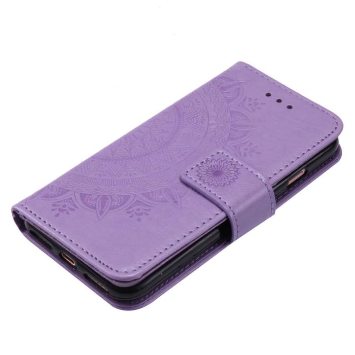 Bild 5, iPhone 17e / 16e Fodral Mandala Läder Lila
