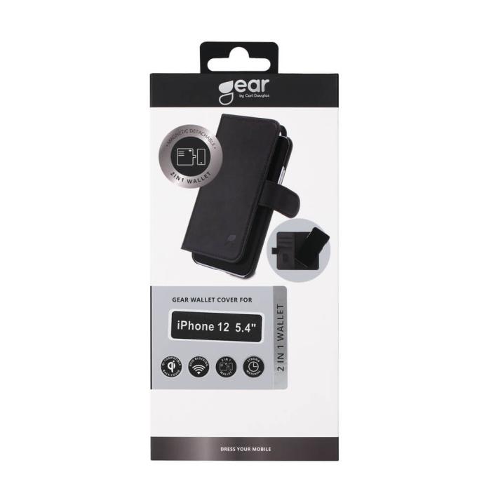 Bild 2, GEAR iPhone 12 Mini 2in1 Magnet Fodral / Skal Svart