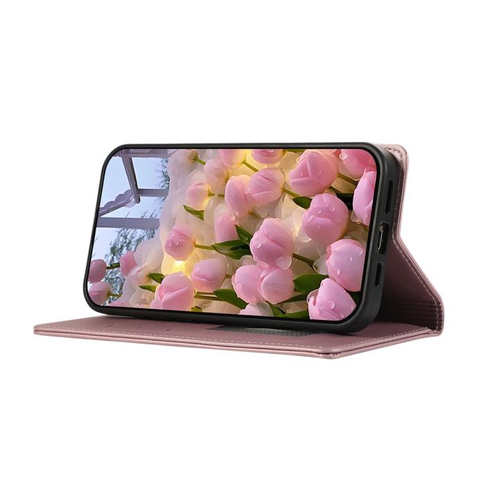 Bild 3, Samsung Galaxy A37 5G Fodral RFID Rhombus Läder Roséguld
