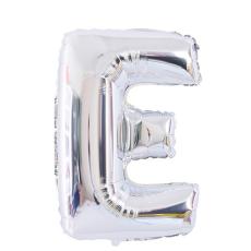 Bokstavsballong E 70 cm Silver