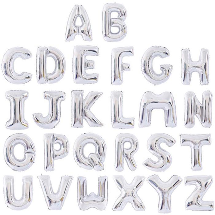 Bild 3, Bokstavsballong E 70 cm Silver