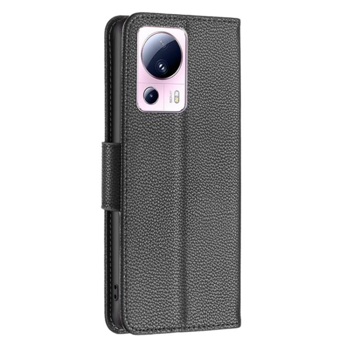 Bild 3, Xiaomi 13 Lite 5G Fodral Litchi Shark Läder Svart