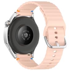 Klockarmband 20 mm Silikon Wave Design Rosa