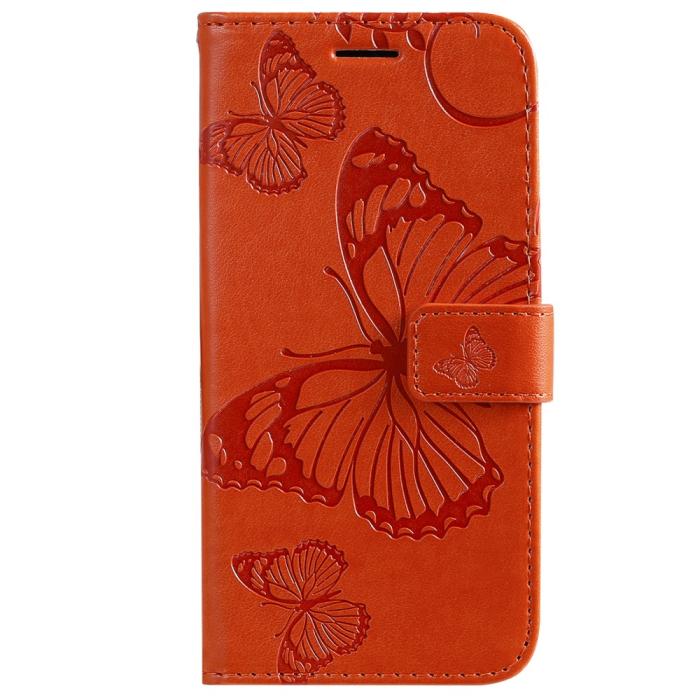 Bild 3, Samsung Galaxy S22 Plus Fodral Fjärilar Tryckt Läder Orange