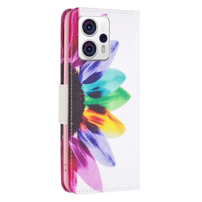 Bild 3, Motorola Moto G13 / G23 / G53 5G Fodral Med Tryck Färgglad Blomma