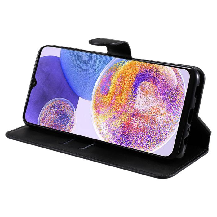 Bild 3, Samsung Galaxy A23 5G Fodral Klassiskt Läder Svart