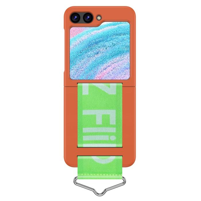 Bild 2, Samsung Galaxy Z Flip 5 Skal Bälte Orange/Grön