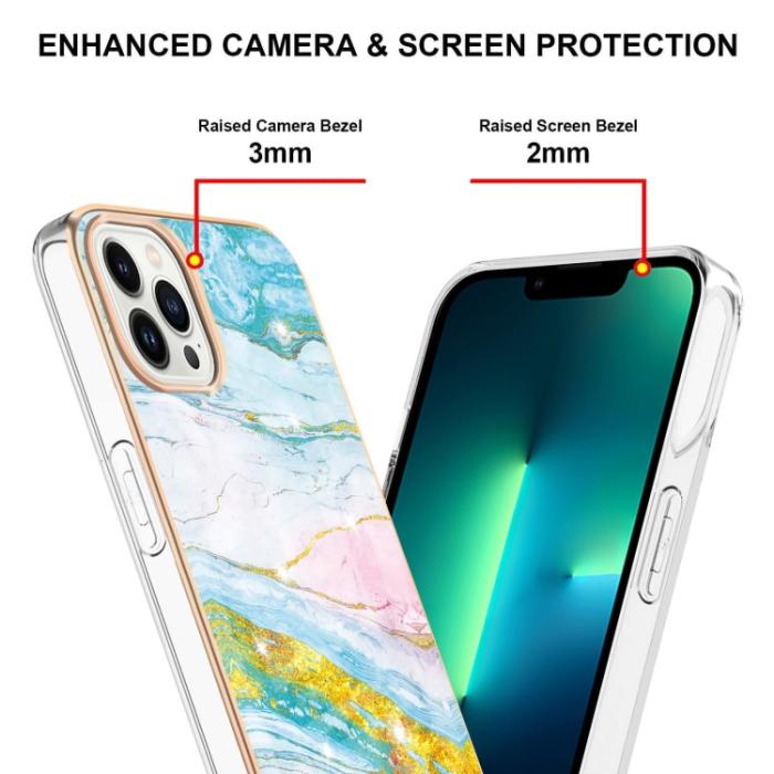 Bild 4, iPhone 15 Pro Skal Marmor TPU Grön