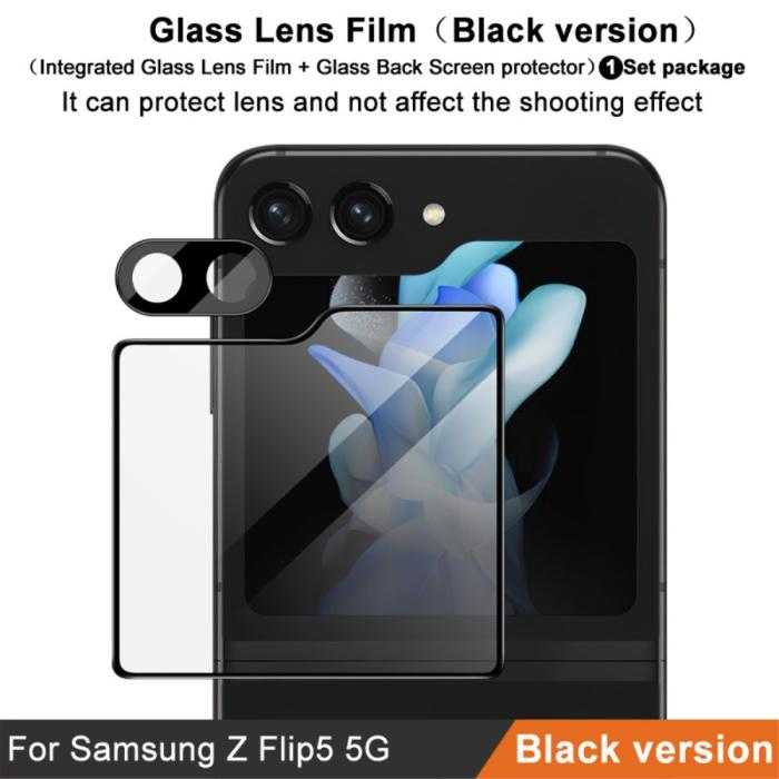 Bild 4, IMAK Galaxy Z Flip 5 Skärmskydd/Linsskydd Härdat Glas Svart