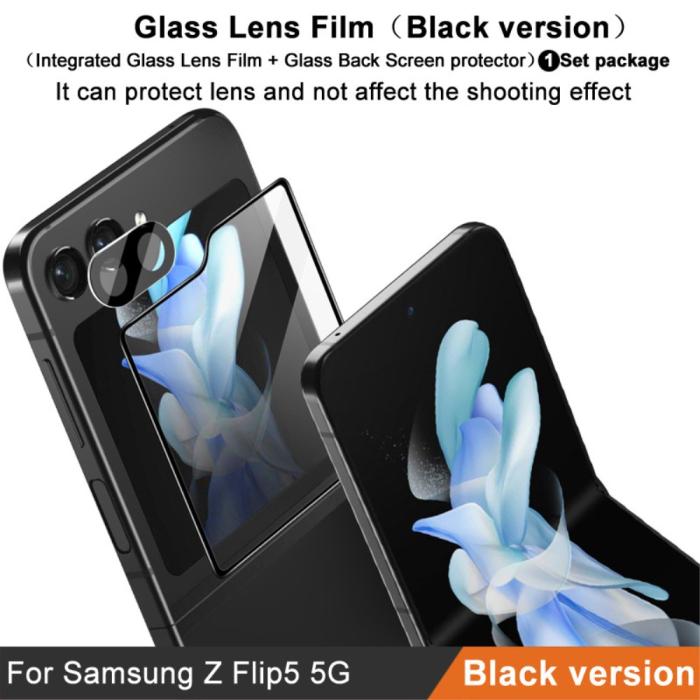 Bild 5, IMAK Galaxy Z Flip 5 Skärmskydd/Linsskydd Härdat Glas Svart