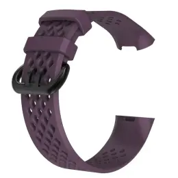 Ihåligt Silikon Armband Fitbit Charge 4/3 (L) Lila