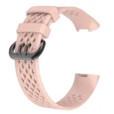 Ih&aring;ligt Silikon Armband Fitbit Charge 4/3 (L) Ljus Rosa