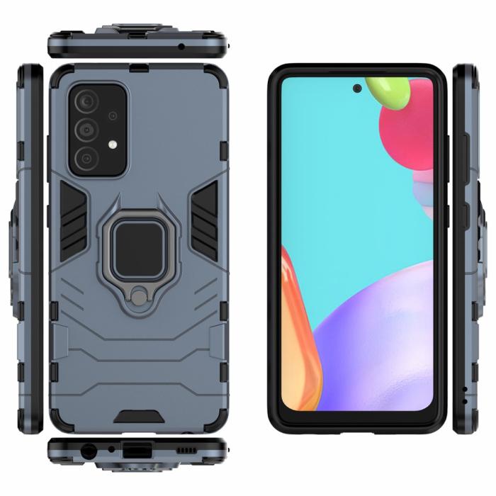 Bild 4, Samsung Galaxy A52 / A52s - Hybrid Ring Skal - Blå