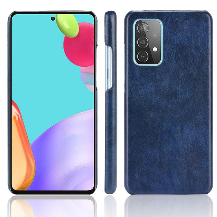 Bild 1, Samsung Galaxy A52 / A52s - Läderbelagt Litchi Skal - Blå