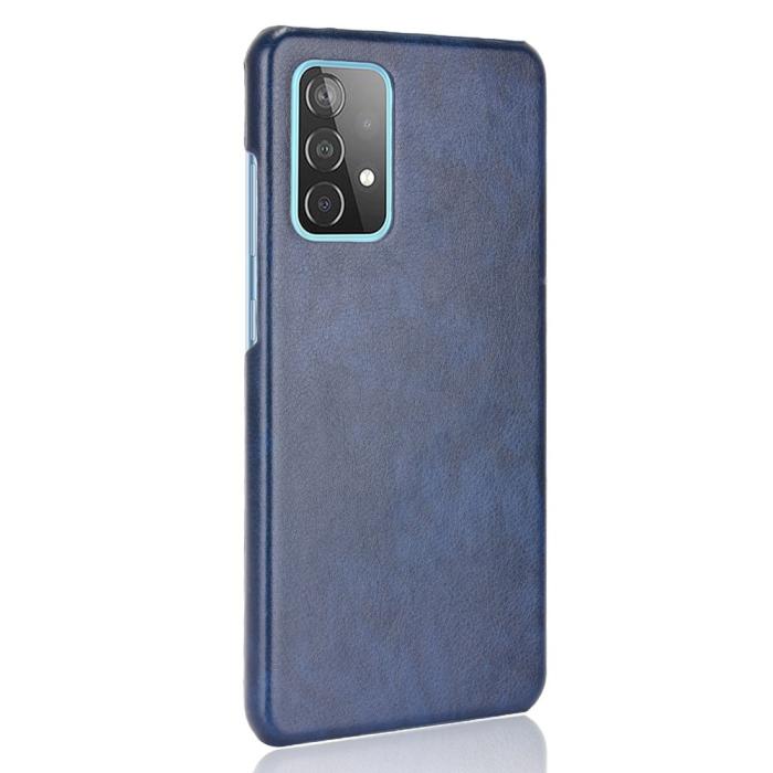 Bild 3, Samsung Galaxy A52 / A52s - Läderbelagt Litchi Skal - Blå
