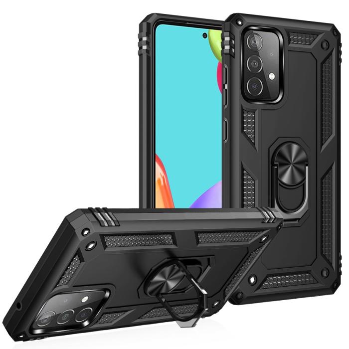 Bild 1, Samsung Galaxy A52 / A52s - Hybrid Armor Ring Skal - Svart