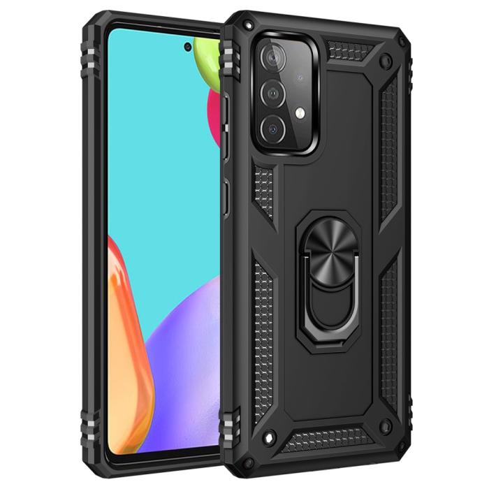 Bild 2, Samsung Galaxy A52 / A52s - Hybrid Armor Ring Skal - Svart