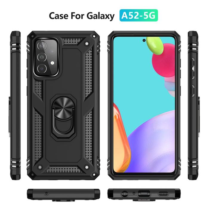 Bild 3, Samsung Galaxy A52 / A52s - Hybrid Armor Ring Skal - Svart