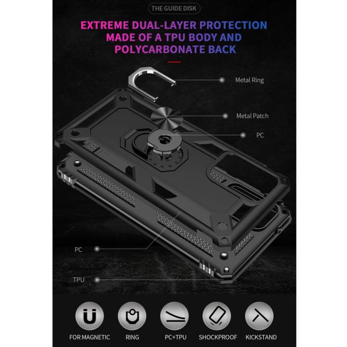 Bild 4, Samsung Galaxy A52 / A52s - Hybrid Armor Ring Skal - Svart