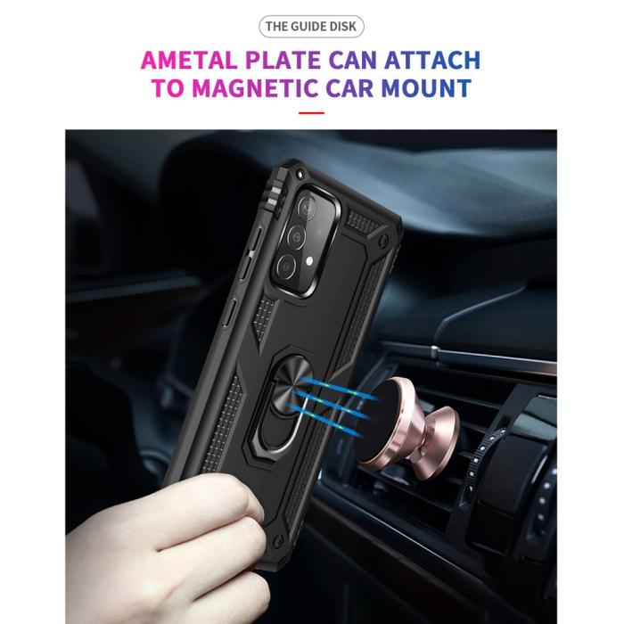 Bild 5, Samsung Galaxy A52 / A52s - Hybrid Armor Ring Skal - Svart