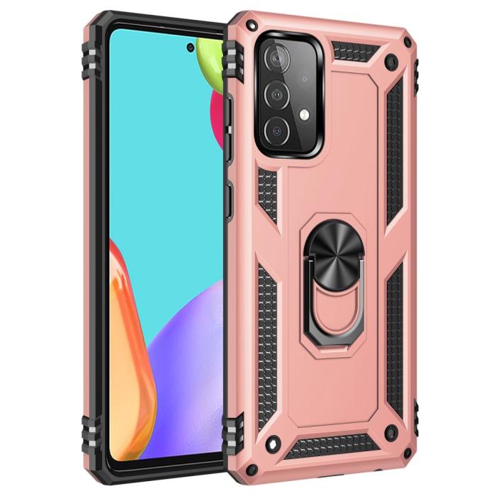 Bild 2, Samsung Galaxy A52 / A52s - Hybrid Armor Ring Skal - Roséguld