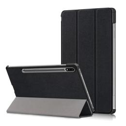 Galaxy Tab S7 FE/S7 Plus/S8 Plus Tri-Fold Läder Fodral Svart