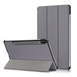 Galaxy Tab S7 FE/S7 Plus/S8 Plus Tri-Fold Läder Fodral Grå