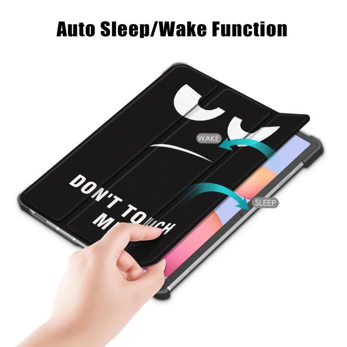Bild 3, Galaxy Tab S7 FE/S7 Plus/S8 Plus Tri-Fold Läder Fodral Dont Touch Me