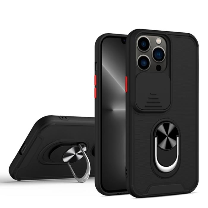 Bild 1, iPhone 13 Pro Max - CamShield Hybrid Ring Skal - Svart