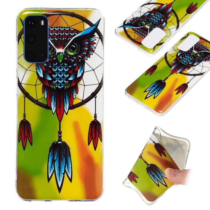 Bild 1, Samsung Galaxy S20 - Glow-in-dark Skal - Uggla Dream Catcher