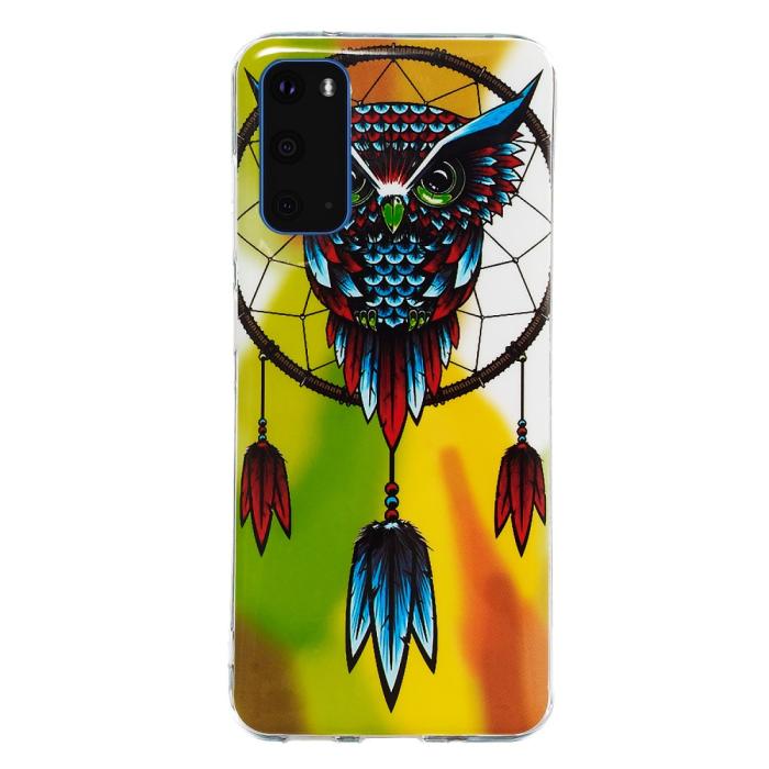 Bild 2, Samsung Galaxy S20 - Glow-in-dark Skal - Uggla Dream Catcher