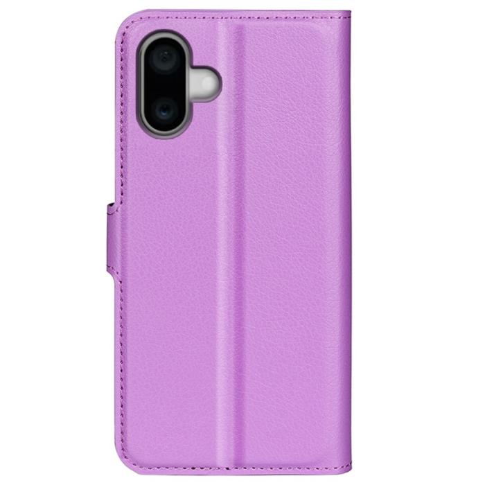 Bild 6, iPhone 16 Fodral Litchi Textur Läder Lila