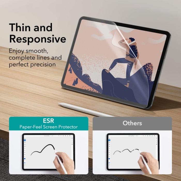 Bild 5, ESR iPad Pro 11/iPad Air 4/5 2-PACK Skärmskydd Paper Feel