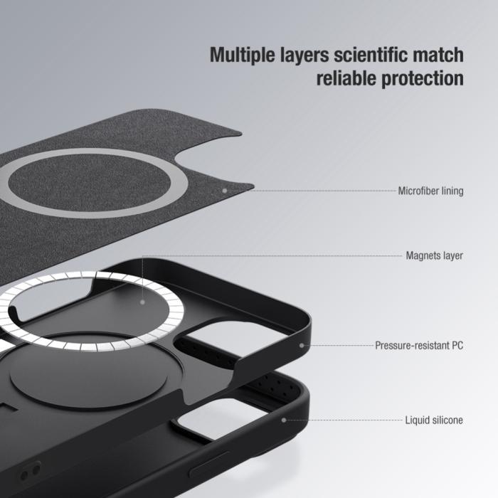 Bild 5, NILLKIN iPhone 14 Pro Max Skal MagSafe CamShield Silky Liquid Blå