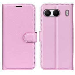 OnePlus Nord 4 Fodral Litchi Läder Ljus Rosa