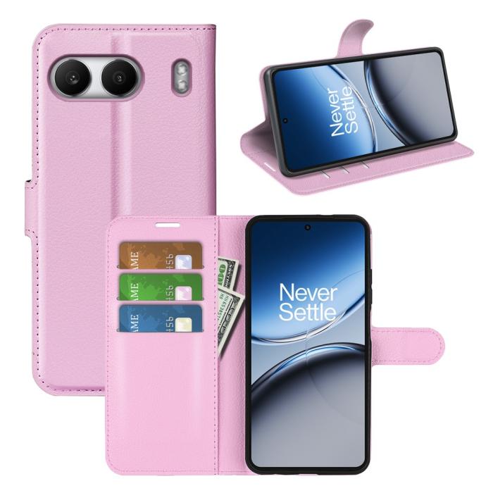 Bild 5, OnePlus Nord 4 Fodral Litchi Läder Ljus Rosa