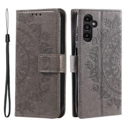 Samsung Galaxy S23 FE Fodral Mandala Läder Grå