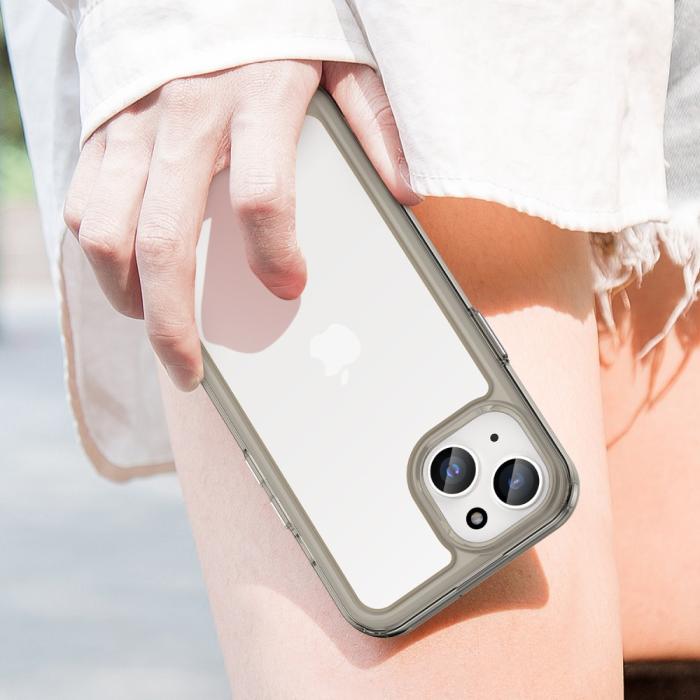 Bild 6, iPhone 15 Skal Akryl/TPU Transparent Grå