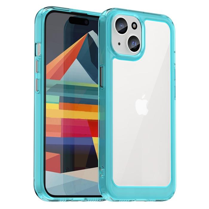 Bild 1, iPhone 15 Skal Akryl/TPU Transparent Blå