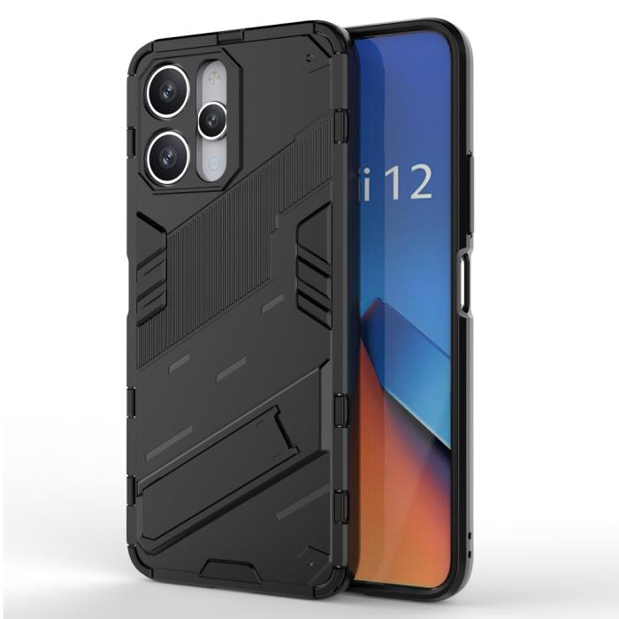 Bild 1, Xiaomi Redmi 12 5G/4G Skal Kickstand Hybrid Armor Svart