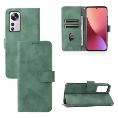 Xiaomi 12 Fodral Skin Touch L&auml;der Gr&ouml;n