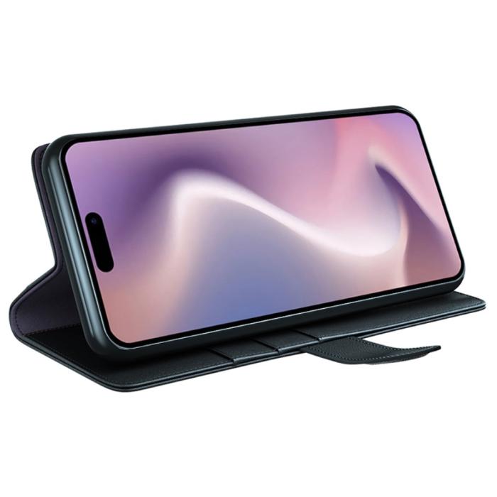 Bild 3, iPhone 16 Pro Fodral Premium Äkta Läder Svart
