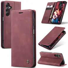 CASEME Samsung Galaxy A16 Fodral Flip Retro L&auml;der R&ouml;d