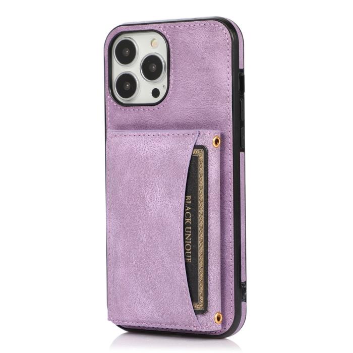Bild 2, iPhone 15 Plus Skal Kickstand Med Kortfack Lila